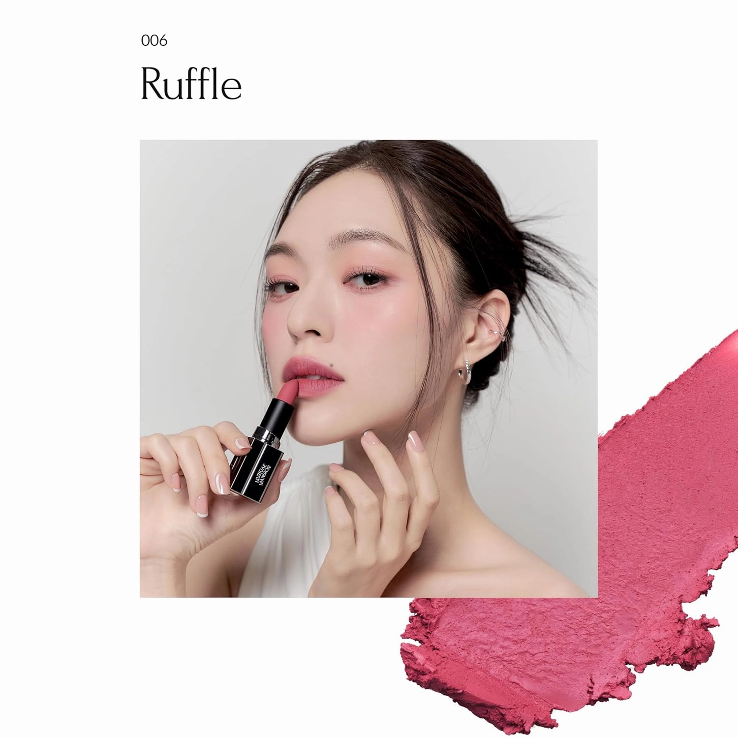 Moodwear Blur Lip Stick – Soft Blurring Tint, Long-Lasting Hydrating, Waterproof K-Beauty – MLBB & Bold Red Shades (Sleek Metallic Design) (Soft Matte Blurring Effect) (006 RUFFLE)