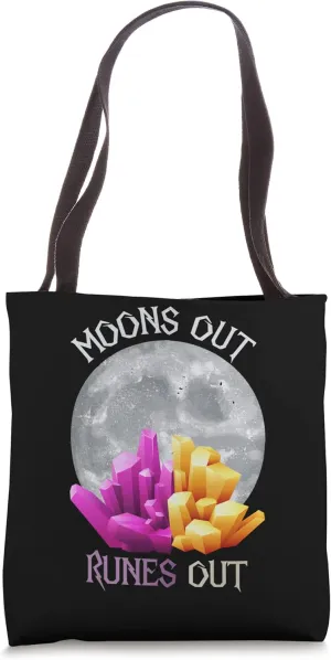 Moons Out Runes Out Stone Elements Crystal Tote Bag