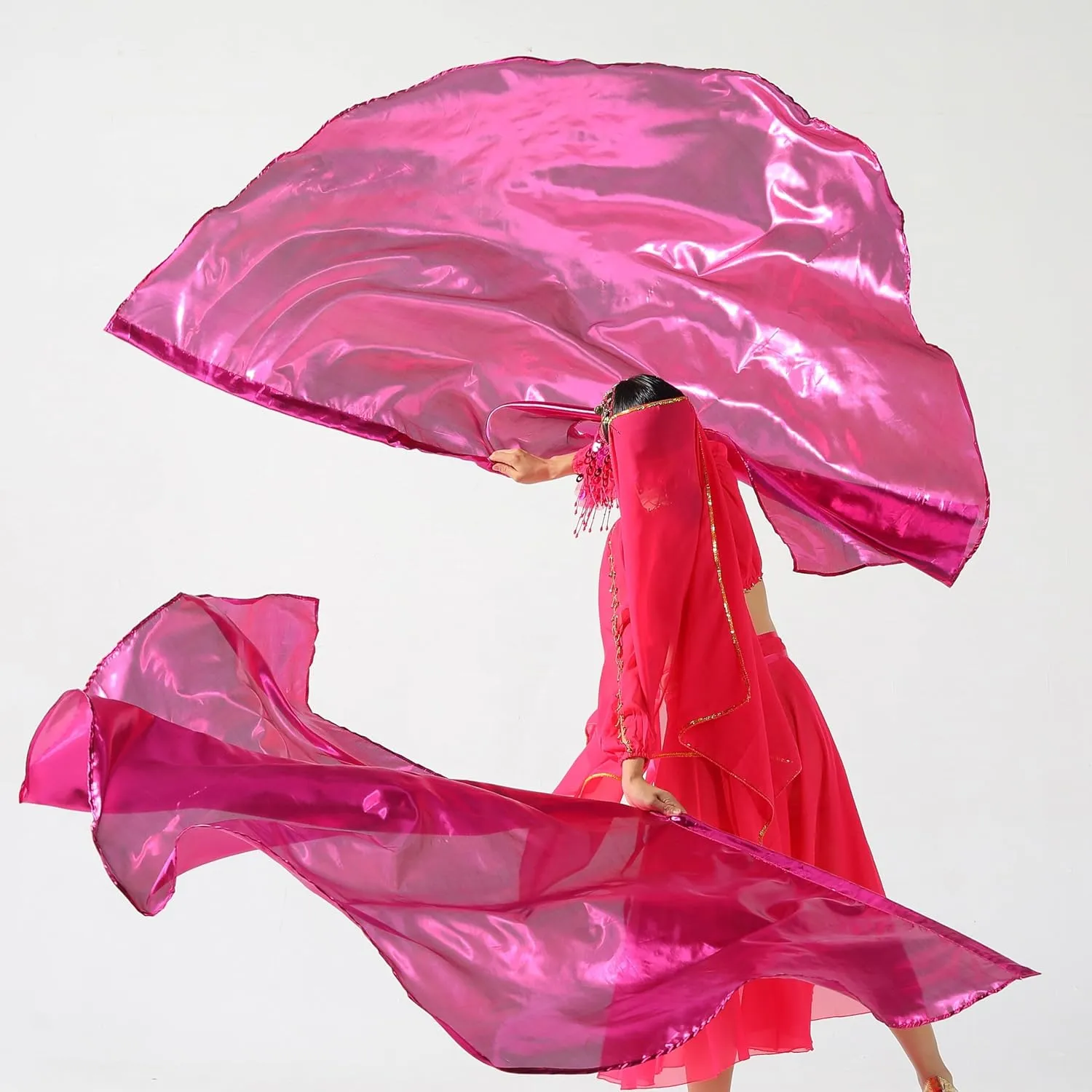 MUNAFIE Worship Set - 2 Flags, Rods, Bag - Dance, Church, Praise Flags - Dark Pink