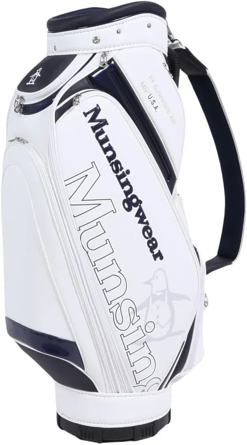 Munsing Wear MQBWJJ00 Golf Caddy Bag, 9.5 kg, 6 Division, Fits 47 Inches, Large Diameter, Sporty, WH00 (White), One Size