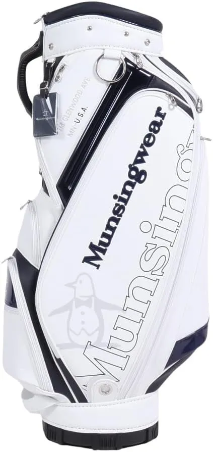Munsing Wear MQBWJJ00 Golf Caddy Bag, 9.5 kg, 6 Division, Fits 47 Inches, Large Diameter, Sporty, WH00 (White), One Size