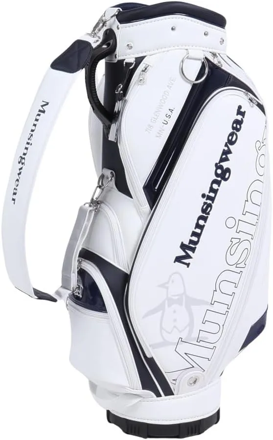 Munsing Wear MQBWJJ00 Golf Caddy Bag, 9.5 kg, 6 Division, Fits 47 Inches, Large Diameter, Sporty, WH00 (White), One Size