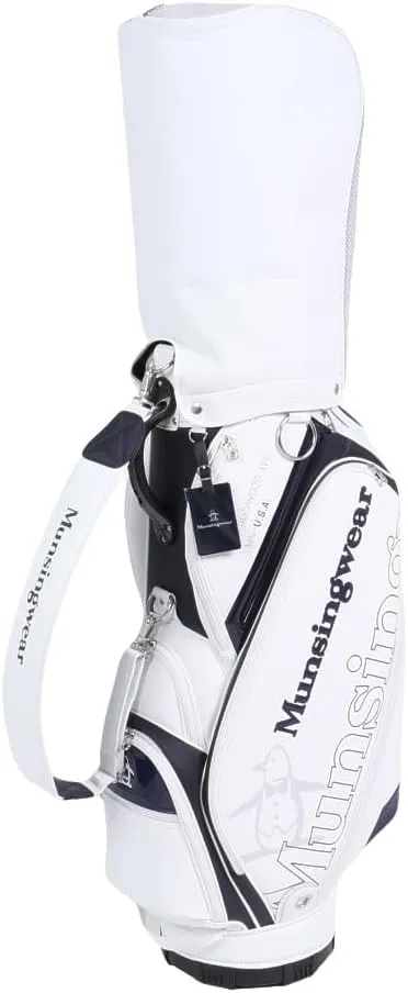 Munsing Wear MQBWJJ00 Golf Caddy Bag, 9.5 kg, 6 Division, Fits 47 Inches, Large Diameter, Sporty, WH00 (White), One Size