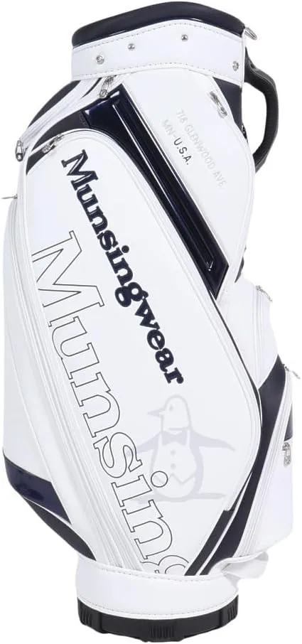 Munsing Wear MQBWJJ00 Golf Caddy Bag, 9.5 kg, 6 Division, Fits 47 Inches, Large Diameter, Sporty, WH00 (White), One Size