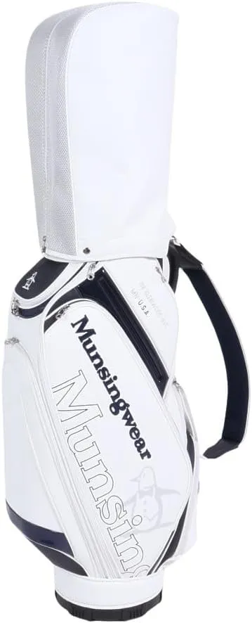 Munsing Wear MQBWJJ00 Golf Caddy Bag, 9.5 kg, 6 Division, Fits 47 Inches, Large Diameter, Sporty, WH00 (White), One Size