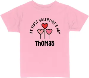 My First Valentine's Day Thomas Toddler Kids T-Shirt 3T Light Pink