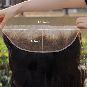 MY SHINY WIGS Clear HD Lace Frontal 13x4 Body Wave Swiss Lace Bleach Knots Closure Virgin Human Hair Pre Plucked With Baby Hair Undetectable & Invisible 16 Inch