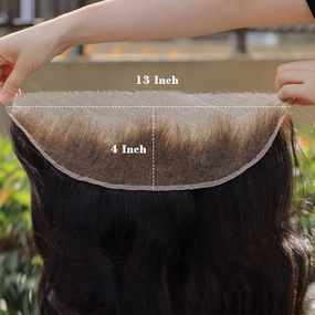 MY SHINY WIGS Clear HD Lace Frontal 13x4 Body Wave Swiss Lace Bleach Knots Closure Virgin Human Hair Pre Plucked With Baby Hair Undetectable & Invisible 16 Inch
