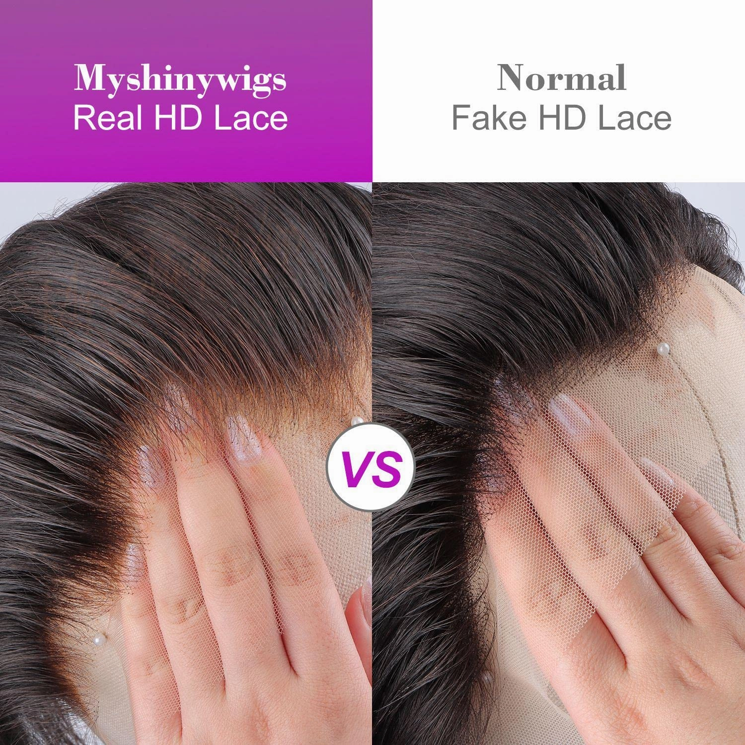 MY SHINY WIGS Clear HD Lace Frontal 13x4 HD Frontal Only Body Wave Swiss HD Lace Bleach Knots Frontal Closure Virgin Human Hair Pre Plucked with Baby Hair Undetectable & Invisible Lace 12 Inch