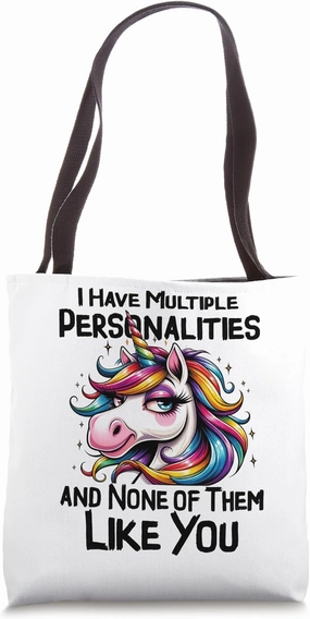 Mystique of Mane: The Sarcastic Unicorn Tote Bag