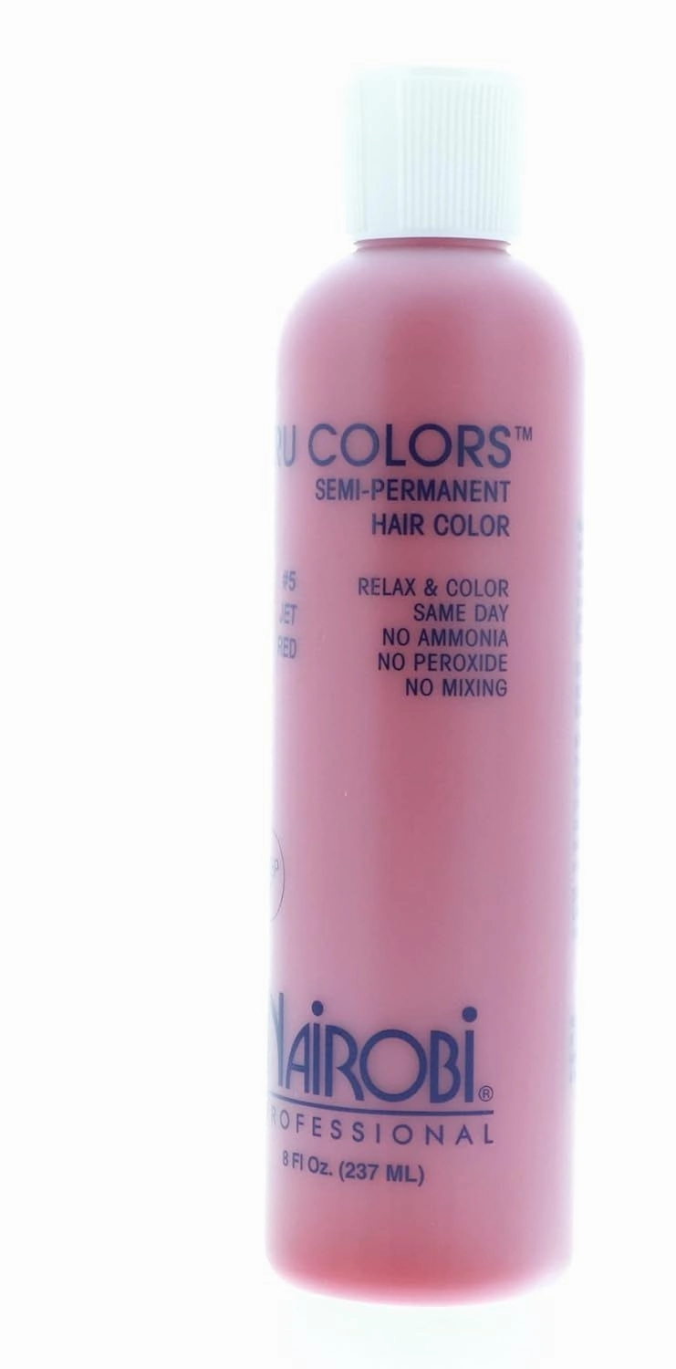 Nairobi Tru-Colors Semi-Permanent Hair Color for Unisex, No5 Jet Red, 8 Ounce