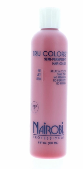 Nairobi Tru-Colors Semi-Permanent Hair Color for Unisex, No5 Jet Red, 8 Ounce