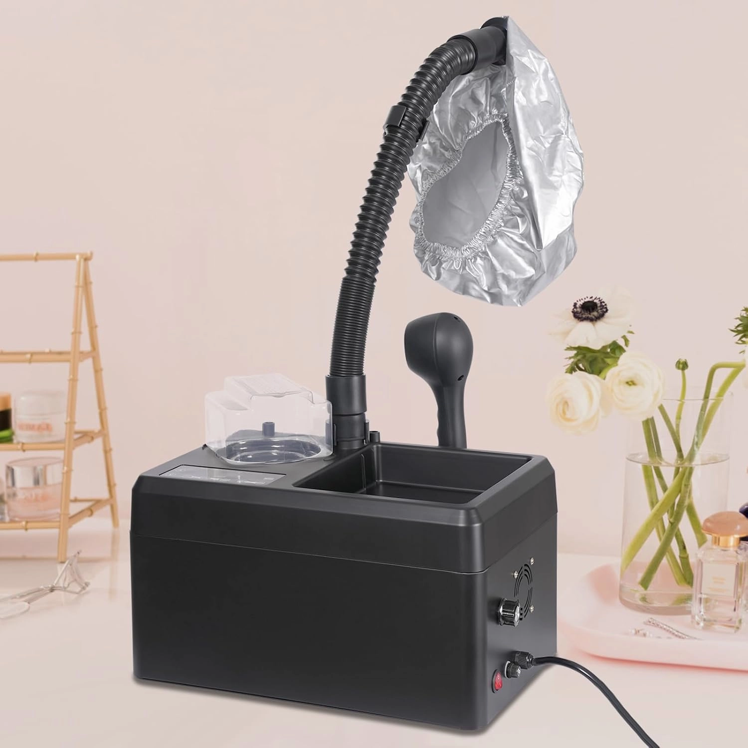 Nano Hair Steamer with Vaporizing Cap, 1750W 110V Hair Care Professional Machine, Multifunctional Hair Steamer, Beauty Salon Hair Steamer Machine with Smart Touch Control for Deep Hair Care Repair