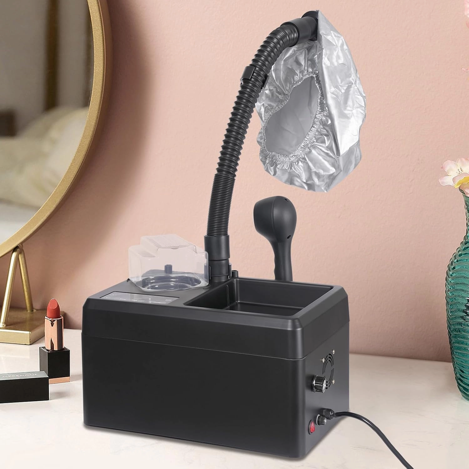 Nano Hair Steamer with Vaporizing Cap, 1750W 110V Hair Care Professional Machine, Multifunctional Hair Steamer, Beauty Salon Hair Steamer Machine with Smart Touch Control for Deep Hair Care Repair