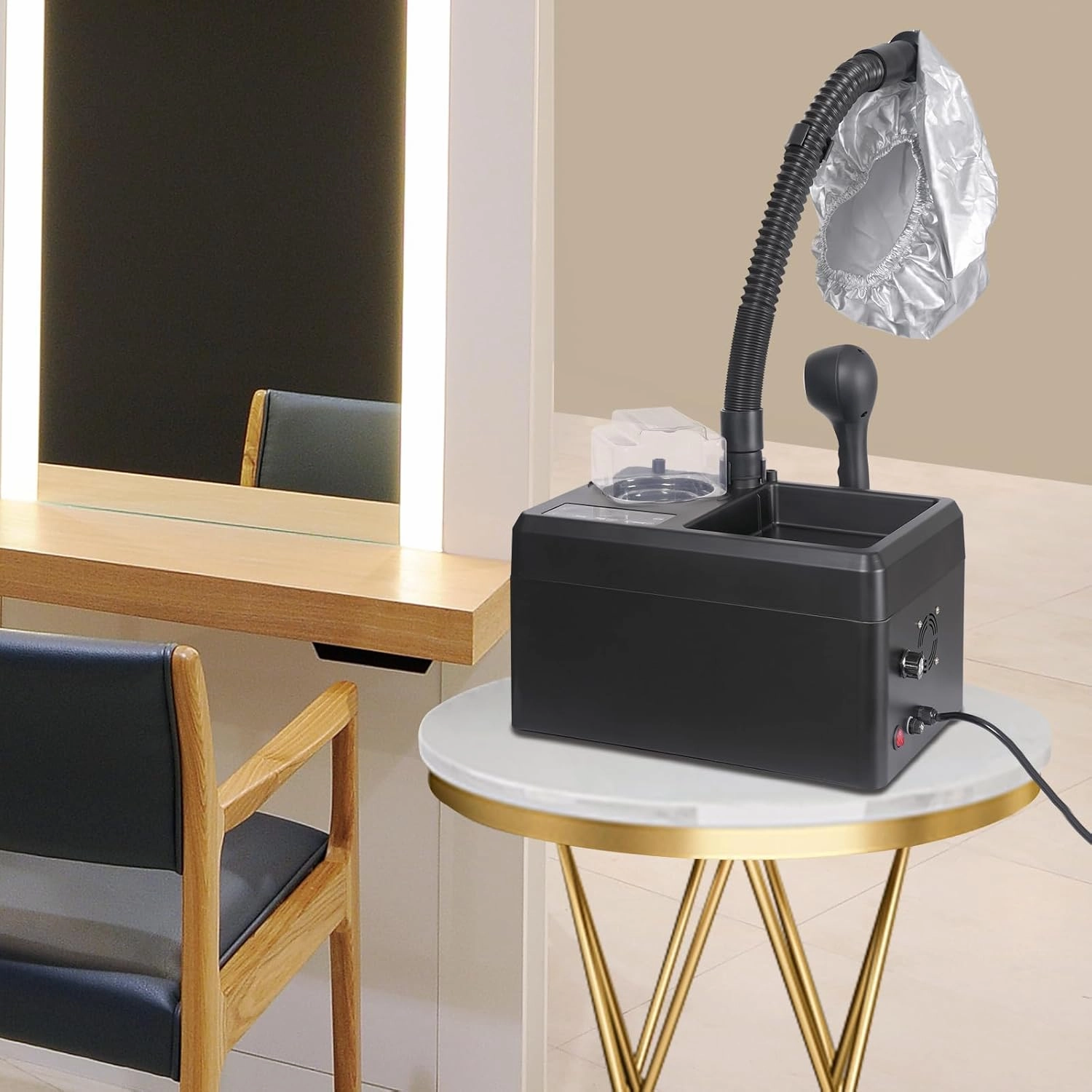 Nano Hair Steamer with Vaporizing Cap, 1750W 110V Hair Care Professional Machine, Multifunctional Hair Steamer, Beauty Salon Hair Steamer Machine with Smart Touch Control for Deep Hair Care Repair
