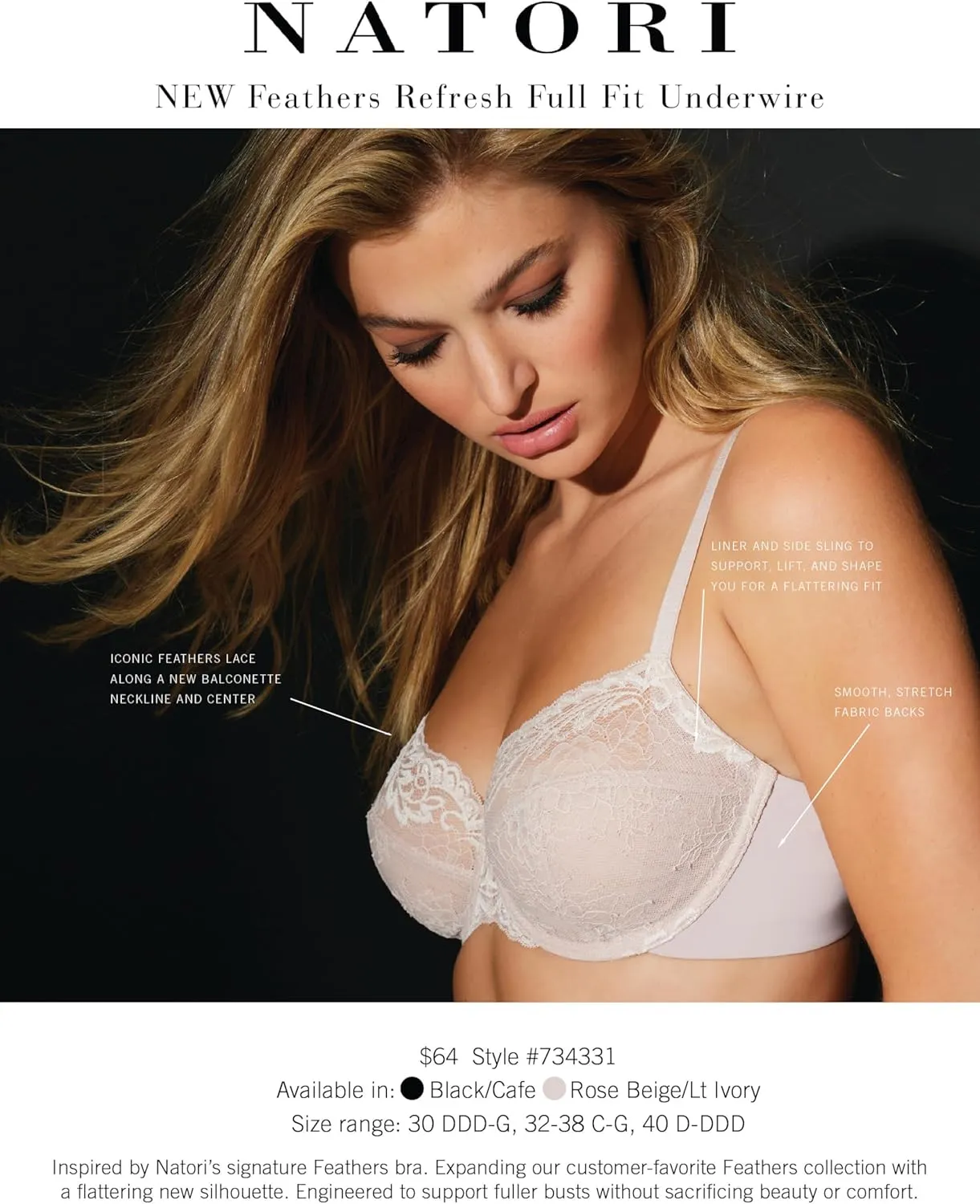 Natori Women's Feathers Refresh Full Fit Underwire