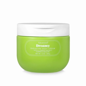 NATURE WELL Dreamy Radiating Shimmer Body Cream, Lightweight, Quick-Absorbing Formula That Delivers Hydration & A Subtle Glow, Scented with Sweet Mandarin, Bergamot, Vanilla Orchid & Pink Sugar, 12 Oz