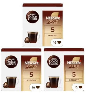 NESCAFÉ Gold Blend Coffee pods by NESCAFÉ DOLCE GUSTO x16 (Pack of 3, Total 48 Pods)