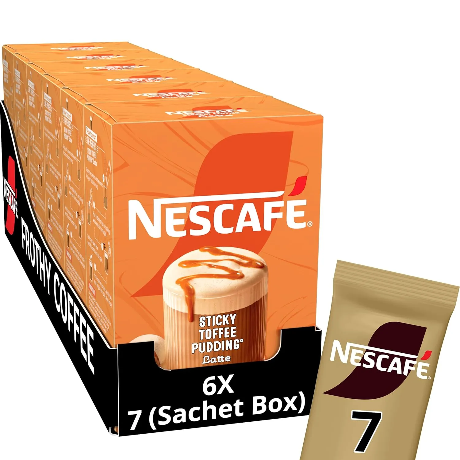 Nescafé Gold Frothy Coffee Sticky Toffee Pudding Coffee - 6x7 Sachets - 42 Cups