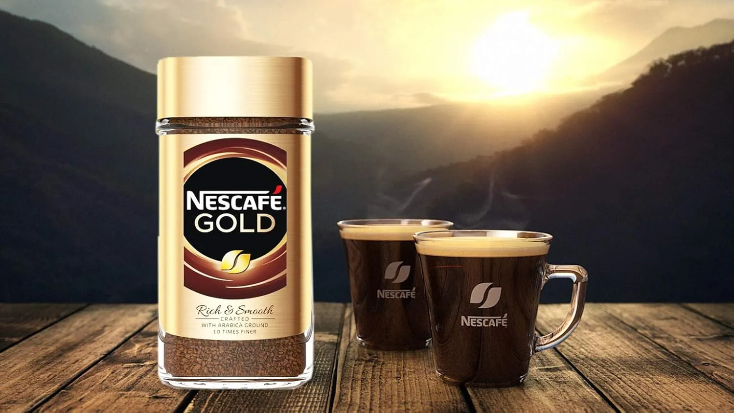 NESCAFE Gold Rich & Smooth Taste Crafted with Arabica Ground Coffee Beans 10 Times Finer Instant Coffee Beverages for a Perfect Day Start Jar 100 gm