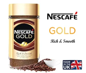 NESCAFE Gold Rich & Smooth Taste Crafted with Arabica Ground Coffee Beans 10 Times Finer Instant Coffee Beverages for a Perfect Day Start Jar 100 gm