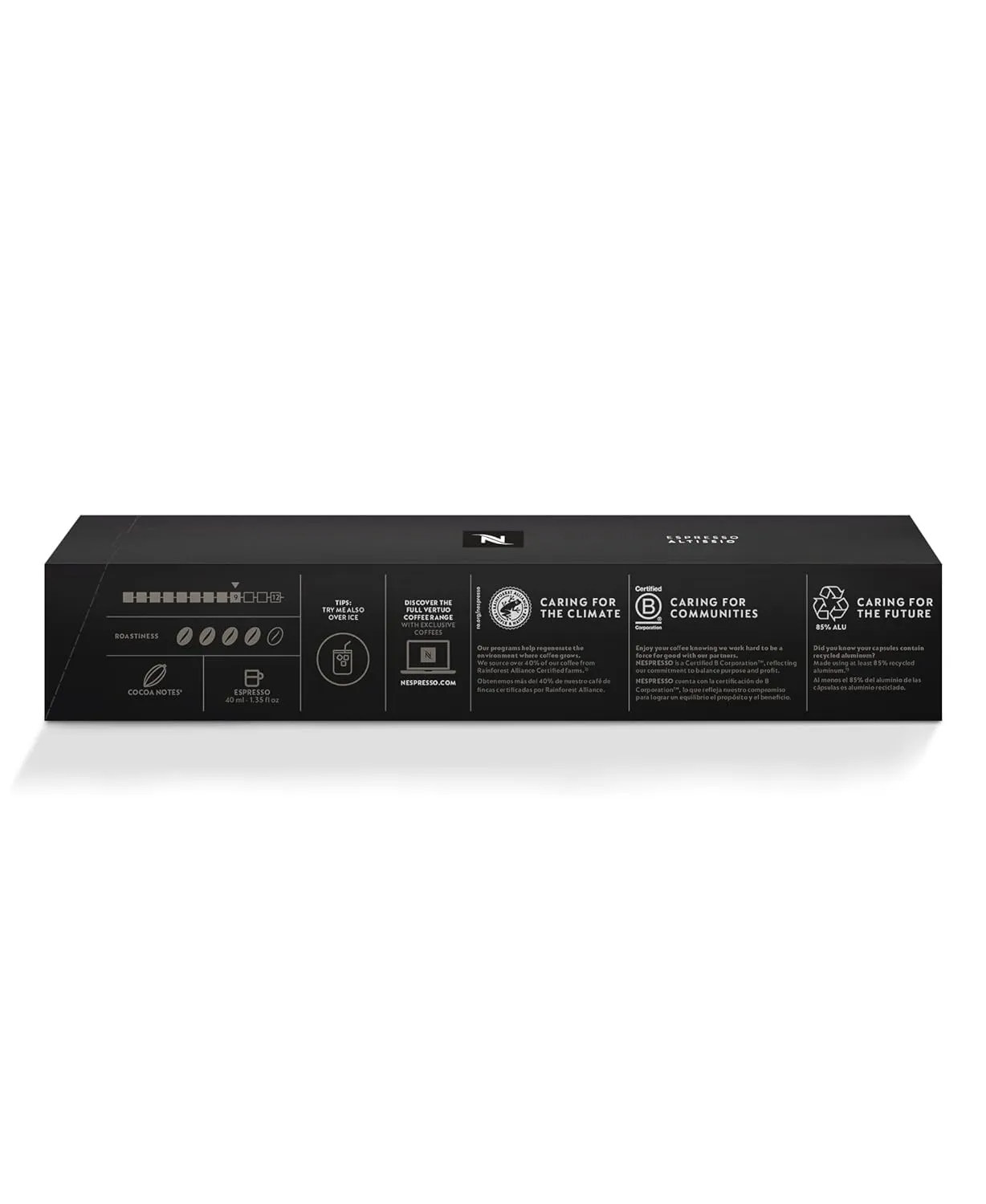 Nespresso Capsules Vertuo, Altissio, Medium Roast Espresso Coffee, 50 Count Espresso Pods, Brews 1.35oz.