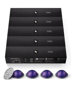 Nespresso Capsules Vertuo, Altissio, Medium Roast Espresso Coffee, 50 Count Espresso Pods, Brews 1.35oz.