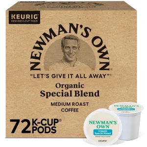 Newman's Own Organics Special Blend Keurig Single-Serve K-Cup Pods, Medium Roast Coffee, 72 Count