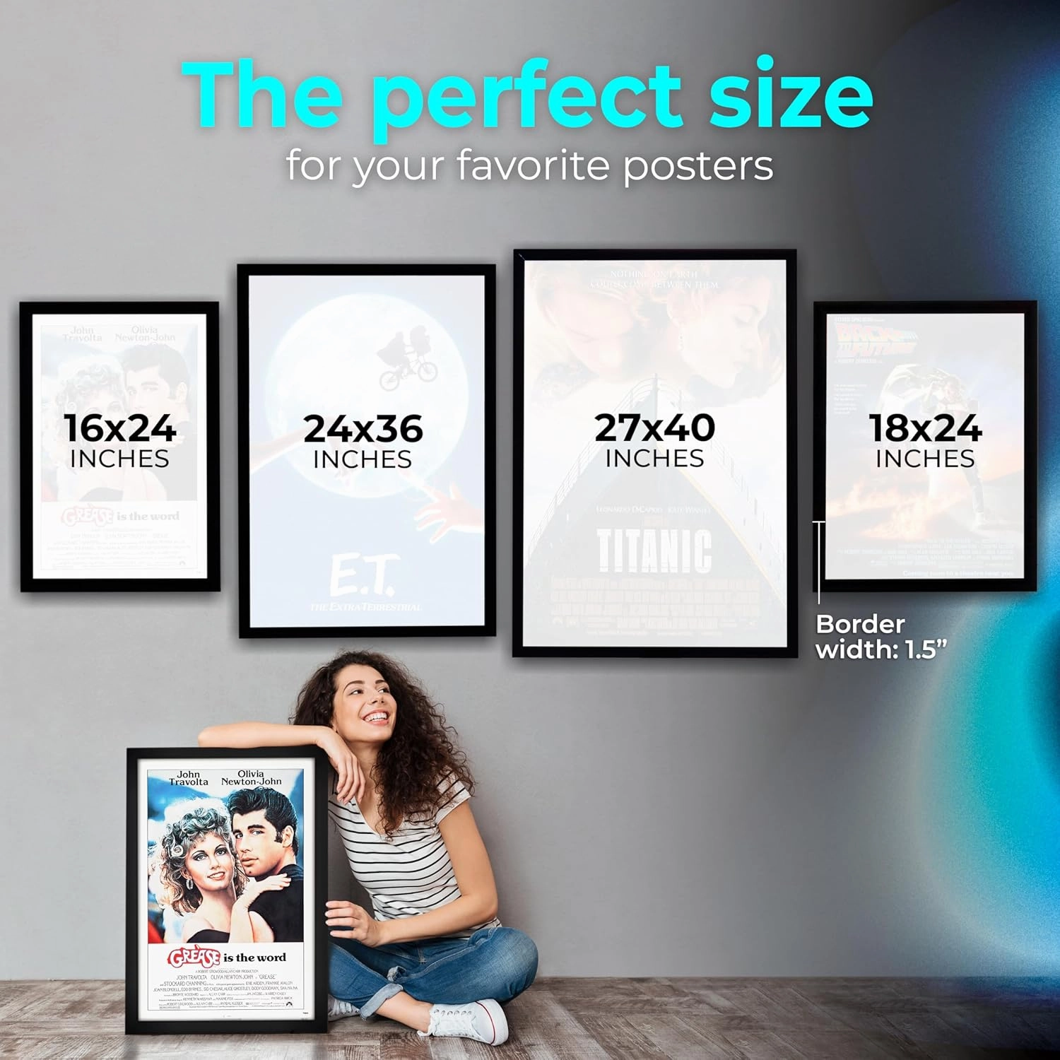 NexaFrame LED Backlit Movie Poster Frame - 18 x 24 Black Cinema Box for Posters, Framed Wall Art Lights For Paintings & Pictures, Digital Signage Display, Lighted Theater Advertising Signs, Light Box