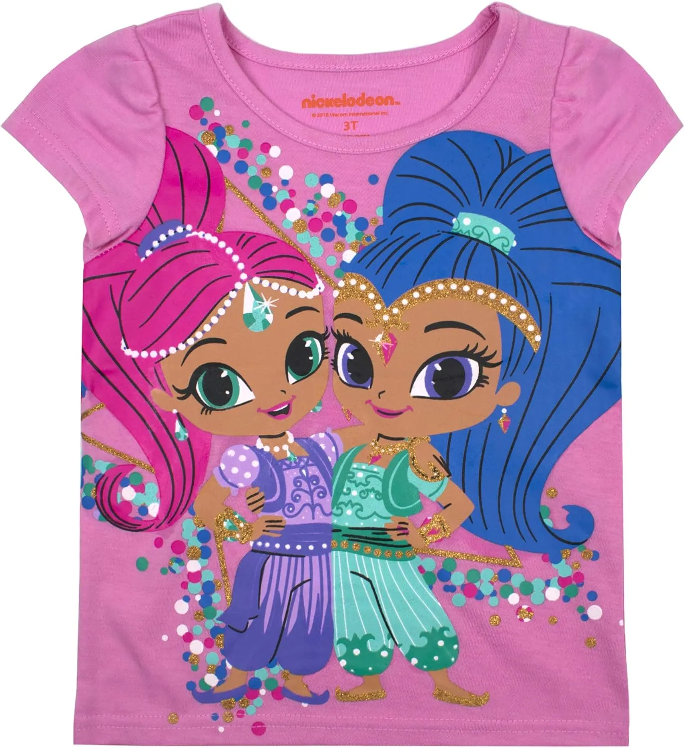 Nickelodeon Shimmer and Shine Girls’ T-Shirt 3 Pack for Toddler and Little Kids – Pink/Blue