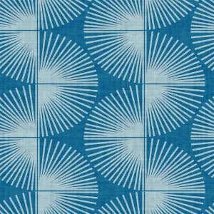 Nicole Miller New York Fluted Geo Peacock Blue Peel & Stick Wallpaper