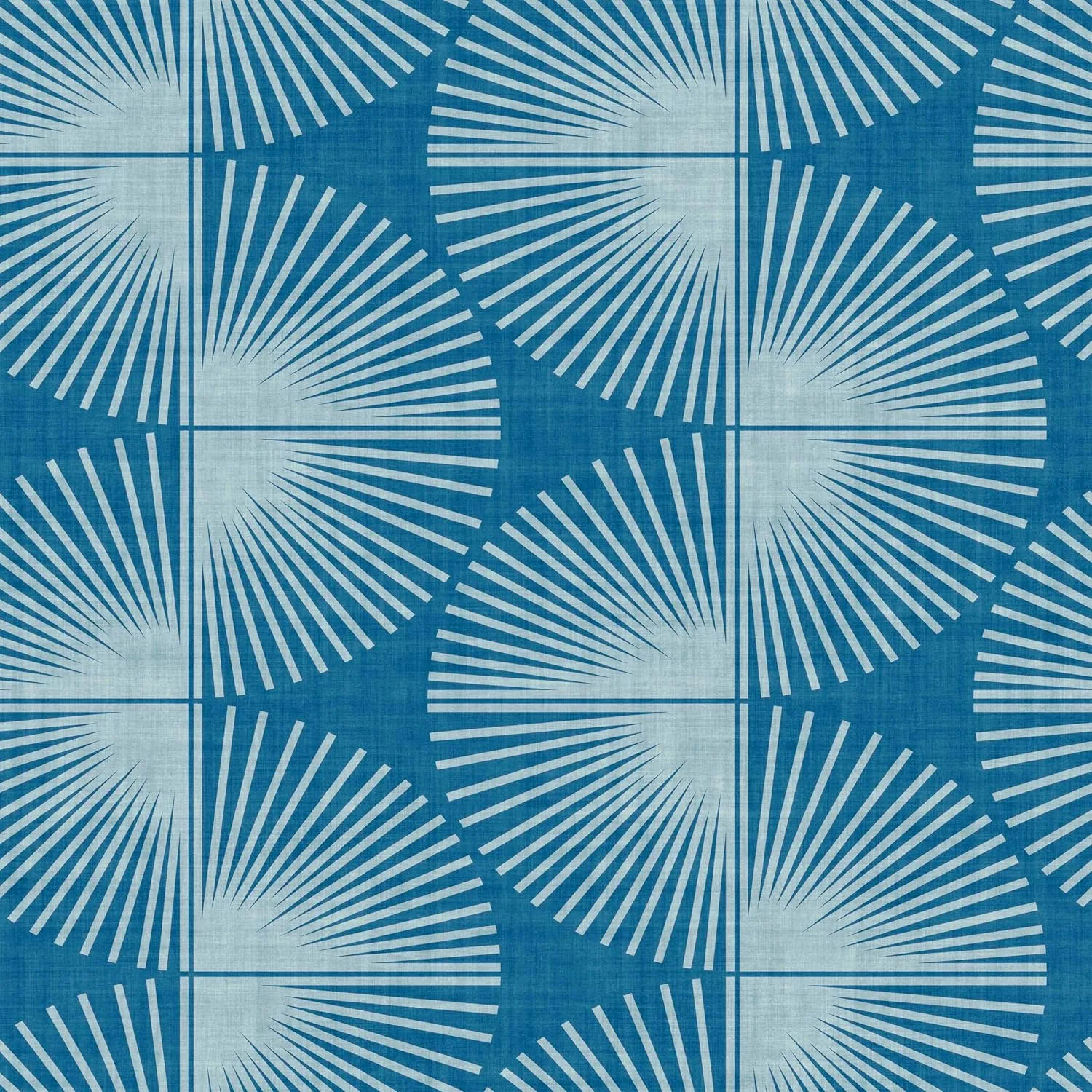 Nicole Miller New York Fluted Geo Peacock Blue Peel & Stick Wallpaper