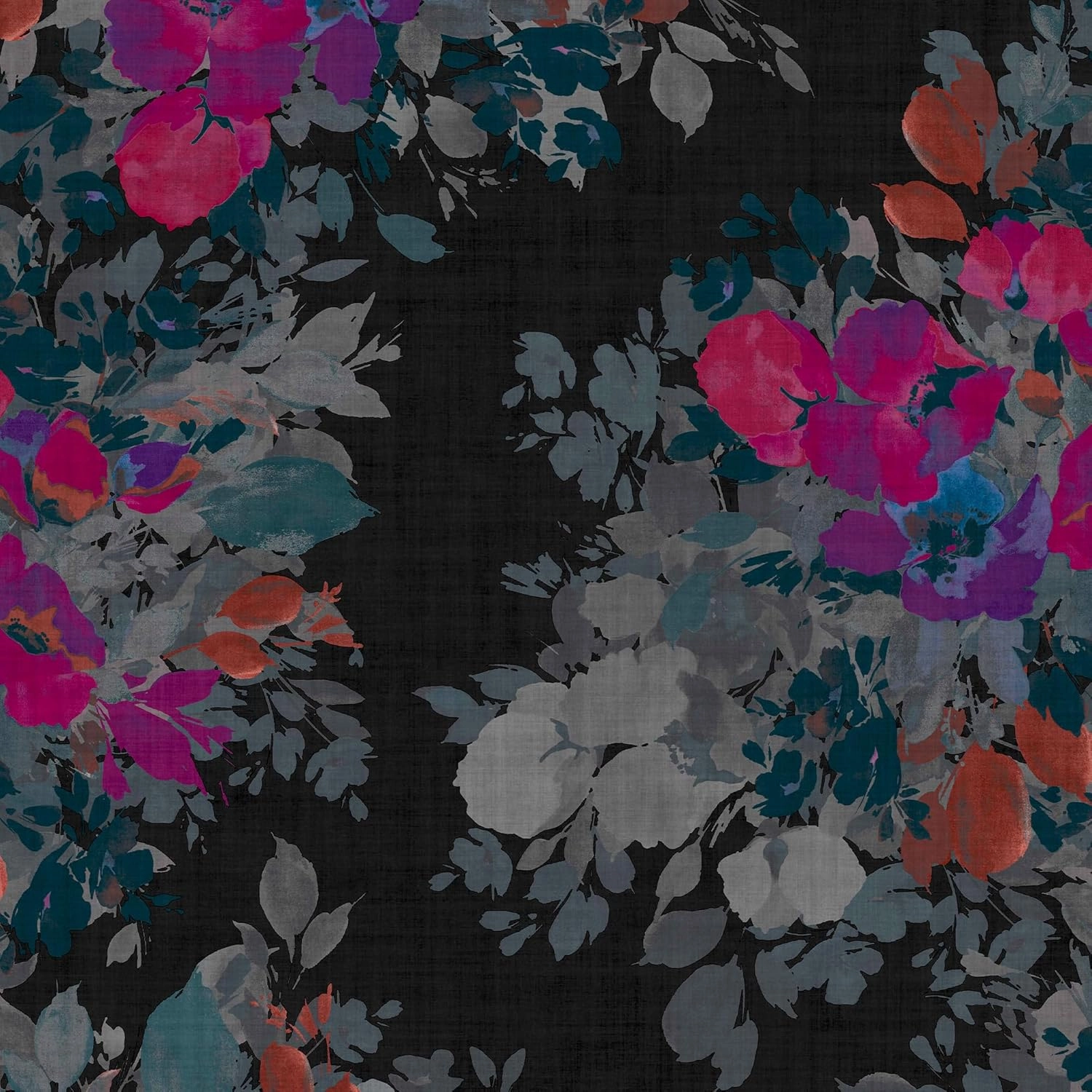 Nicole Miller New York Botanic Black Peel & Stick Wallpaper