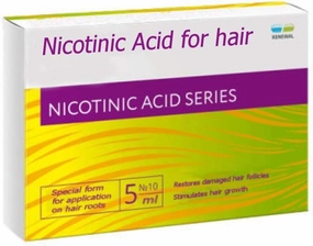 NICOTINIC ACID FOR HAIR 10 ampules x 5ml (VITAMIN B3/NIACIN)/ STRENGTHENING THE HAIR QUALITY/HAIR GROWTH!
