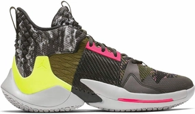 Nike Jordan Why Not Zer0.2 Basketball Shoes (8, Grey/Pink/Green)