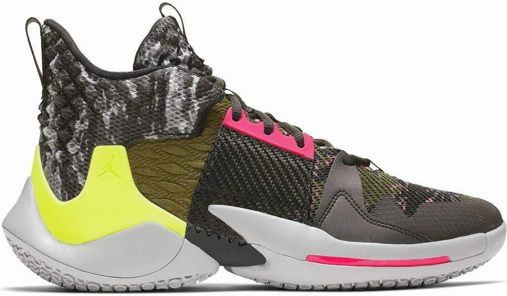 Nike Jordan Why Not Zer0.2 Basketball Shoes (8, Grey/Pink/Green)