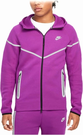 Nike Tech Windrunner Men's Reflective Details Fleece Full-Zip Jacket (FZ0754-505, Bold Berry)