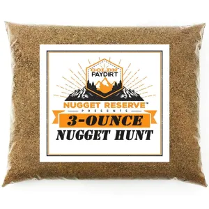 Nugget Reserve '3 Ounce Nugget Hunt' Gold Paydirt Panning Pay Dirt Bag – Gold Prospecting Concentrate