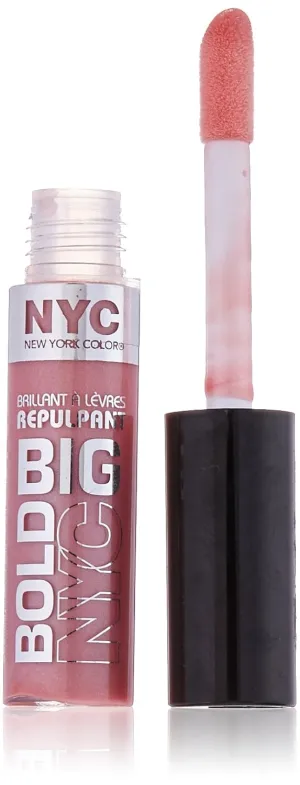 N.Y.C. New York Color Big Bold Plumping and Shine Lip Gloss, Big City Blush, 0.39 Fluid Ounce