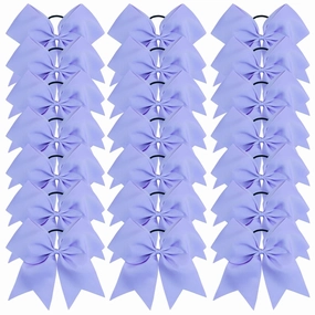 Oaoleer 21PCS 8" Large Cheer Bows Light Purple Bows Jumbo Cheerleader Bow with Ponytail Holder Elastic Band Handmade for Cheerleading Teen Girls College Sports