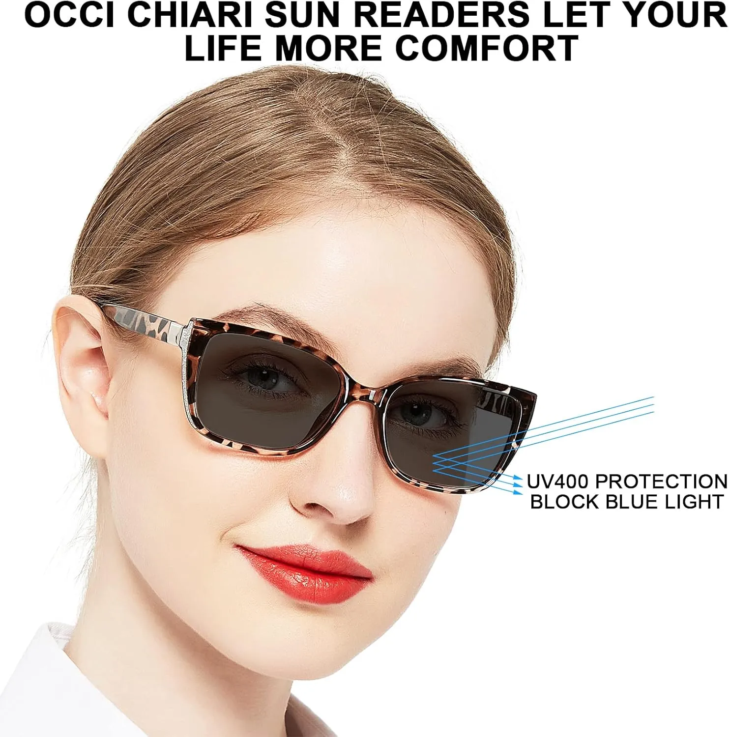 OCCI CHIARI Oversized Reader Sunglasses Women Reading Sunglasses(1.0 1.25 1.5 1.75 2.0 2.25 2.5 2.75 3.0 3.5)