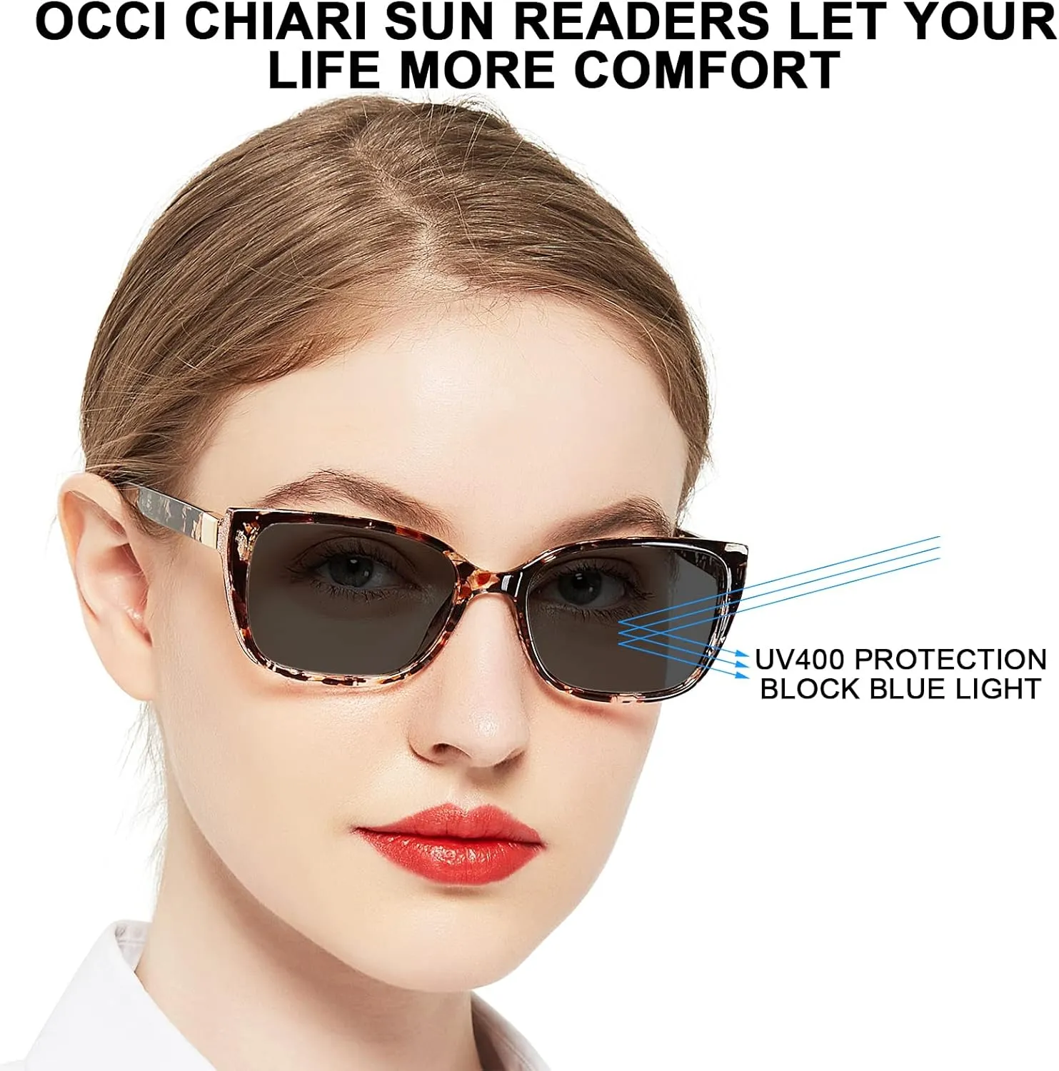 OCCI CHIARI Oversized Reader Sunglasses Women Reading Sunglasses(1.0 1.25 1.5 1.75 2.0 2.25 2.5 2.75 3.0 3.5)