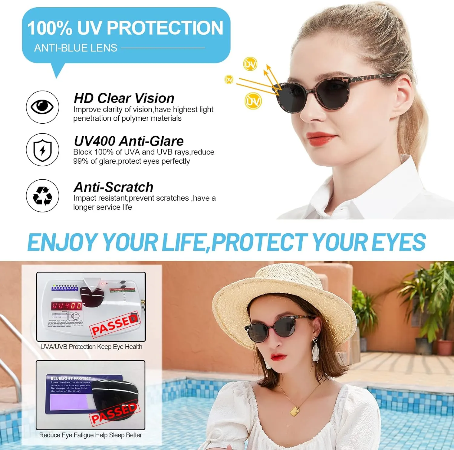 OCCI CHIARI Womens Sunglass Reading Glasses 1.25 Sun Readers with Magnification Outdoor UV400(1.0 1.25 1.5 1.75 2.0 2.25 2.5 2.75 3.0 3.5)