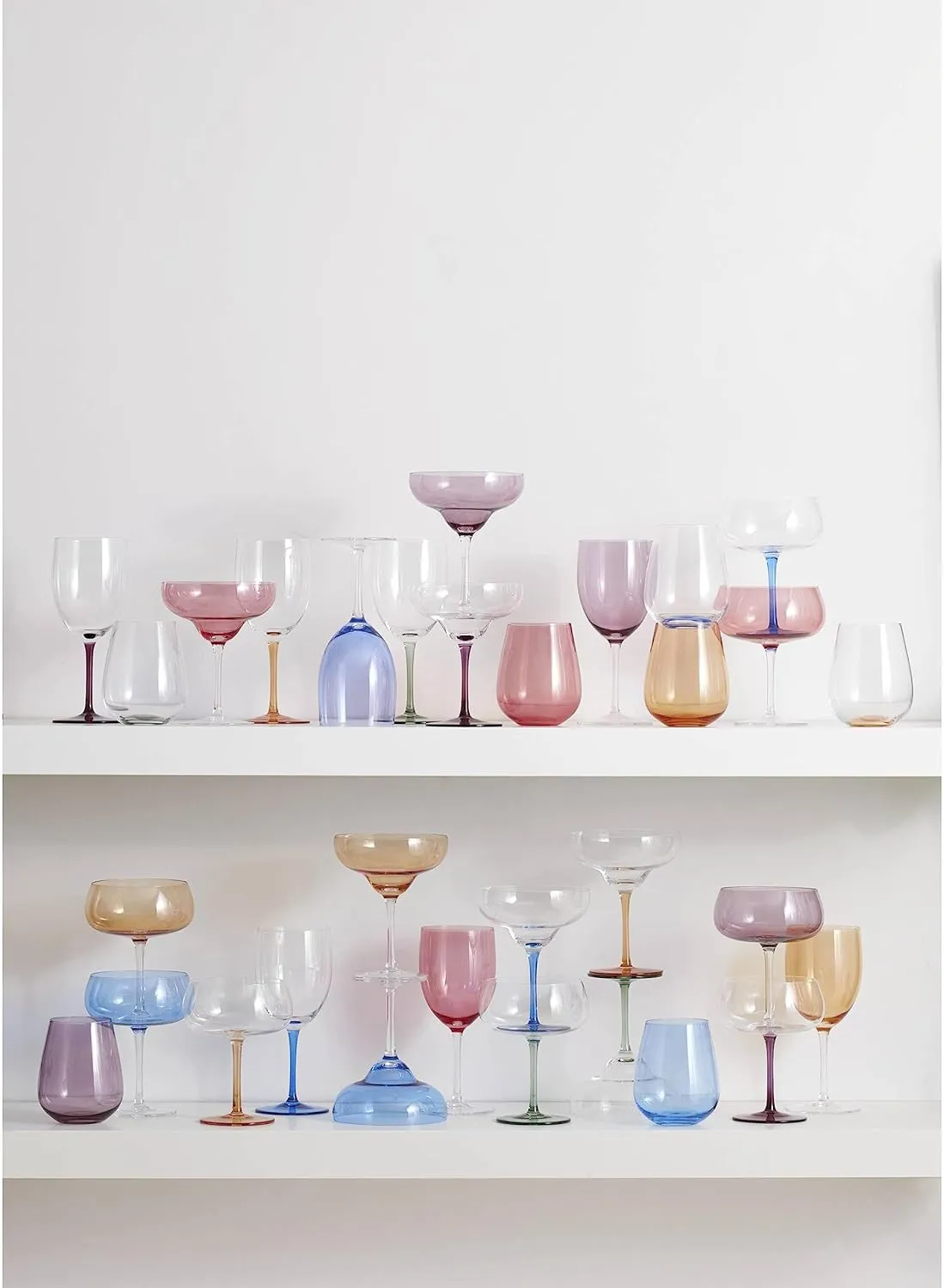 Oneida True Colors Stemless Wine Glasses, Set of 4, 4 Count, Multi