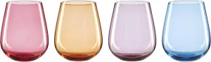 Oneida True Colors Stemless Wine Glasses, Set of 4, 4 Count, Multi