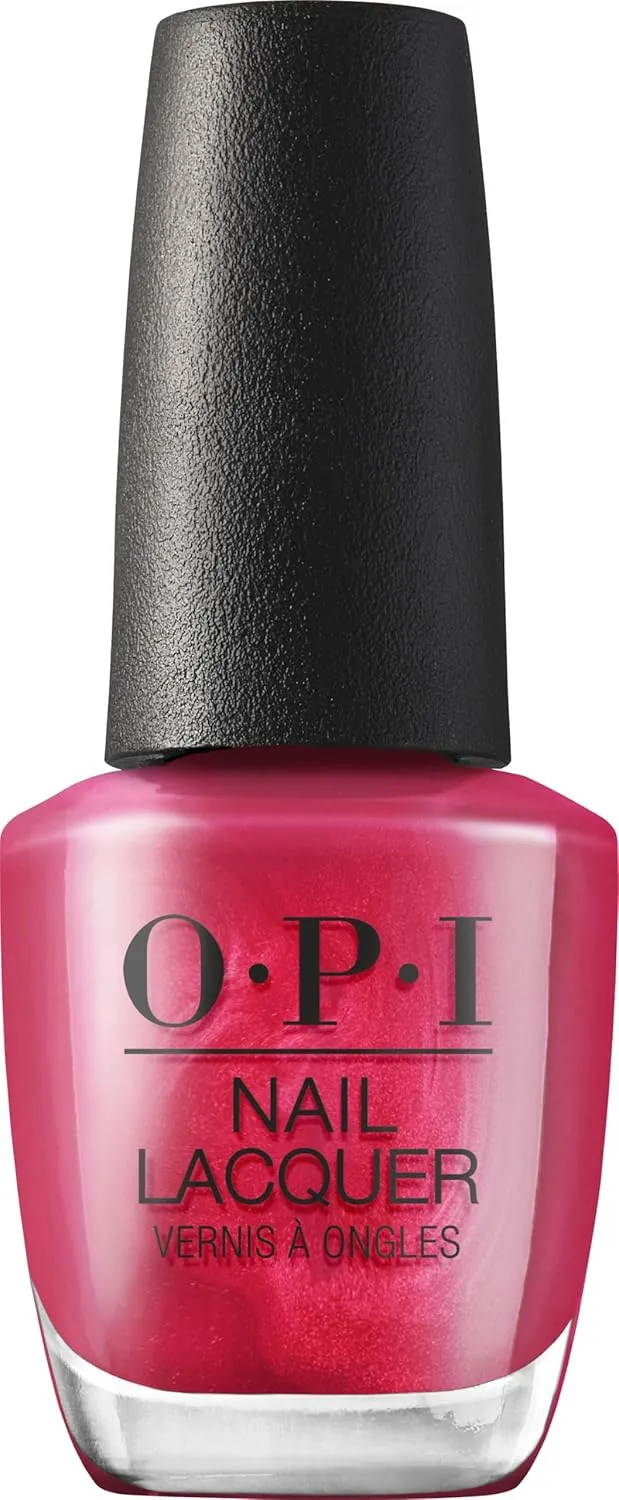 OPI Nail Lacquer Nail Polish | Opaque Dark Pink Shimmer Chip Resistant Nail Polish | Vegan, Fast Drying, Streak Free