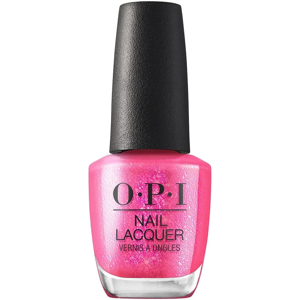 OPI Nail Lacquer Nail Polish | Opaque Dark Pink Shimmer Chip Resistant Nail Polish | Vegan, Fast Drying, Streak Free