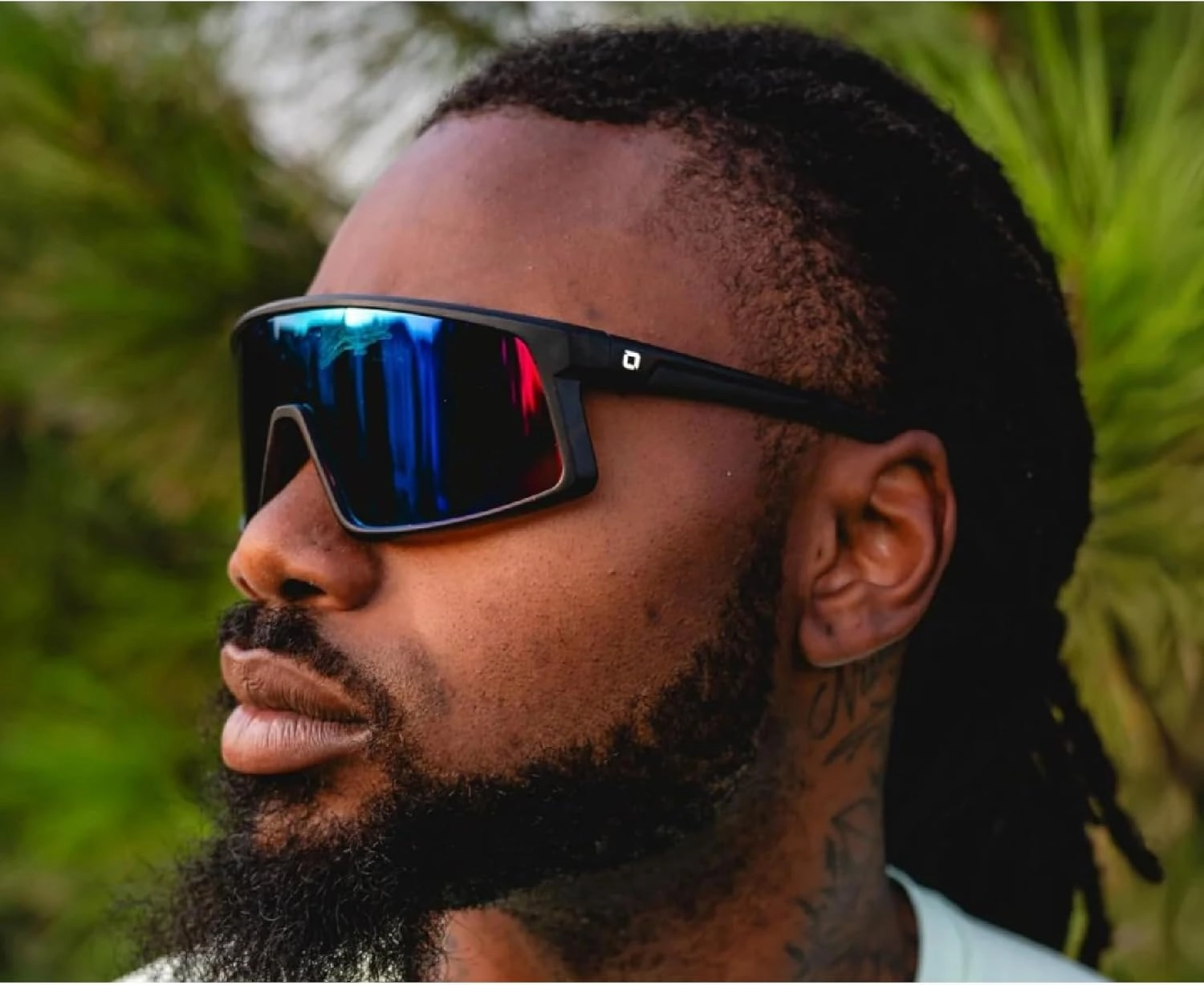 Optic Nerve Unisex Stone Cat Polarized Shield Sunglasses - UVA/UVB Protection No-Slip Fit Sun Shades for Outdoor Activities