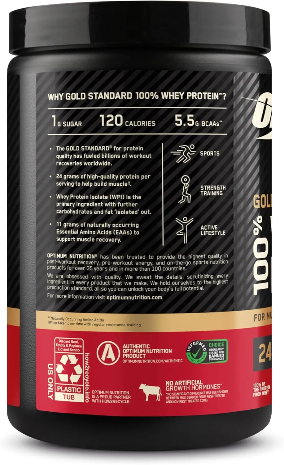 Optimum Nutrition Gold Standard 100% Whey Protein Powder, Double Rich Chocolate, 0.68 Pound (Pack of 1)