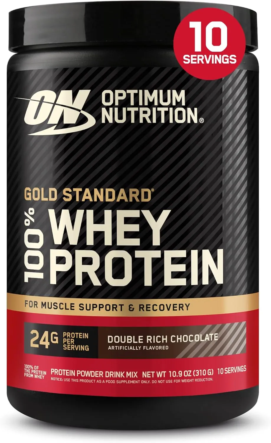 Optimum Nutrition Gold Standard 100% Whey Protein Powder, Double Rich Chocolate, 0.68 Pound (Pack of 1)